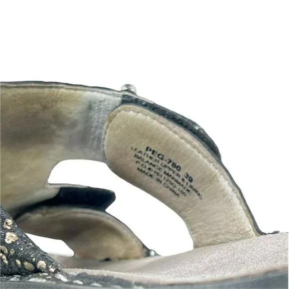 Alegria PEG 780 Black Silver Mosaic Black Silver Slip On Slide Comfort Sandal 39 - Picture 8 of 10